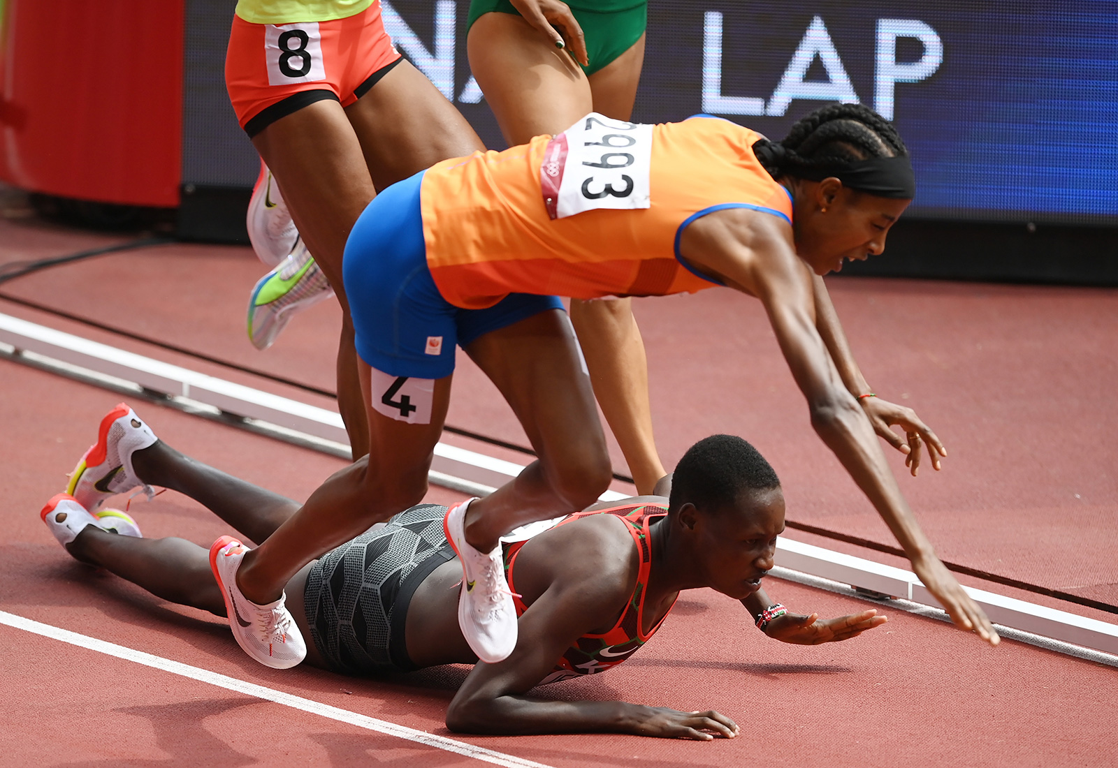 Sifan Hassan fell during her 1,500 meter heat — and still managed to finished first