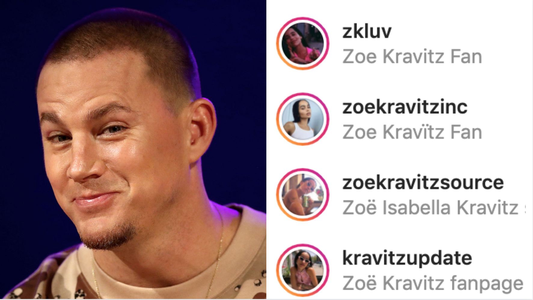 Channing Tatum’s Thirsty Instagram Behavior Basically Confirms Zoe Kravitz Dating Rumors