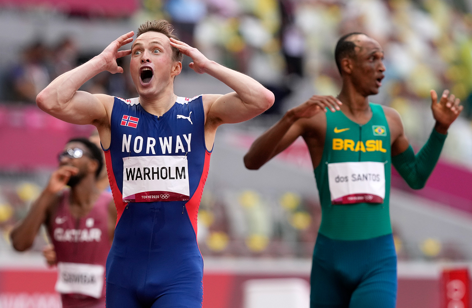 Norway's Warholm smashes world record to win the men's 400 meters hurdles