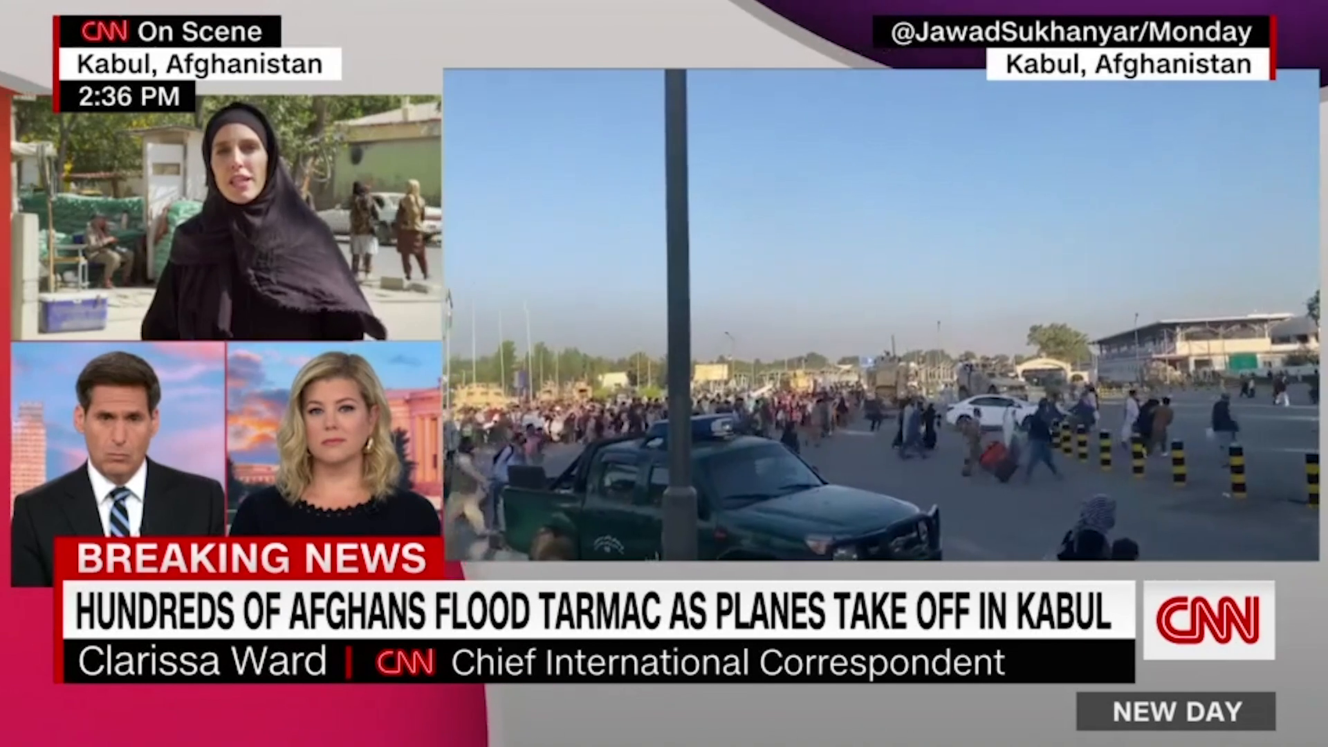 People are clinging to US planes taking off from Kabul airport