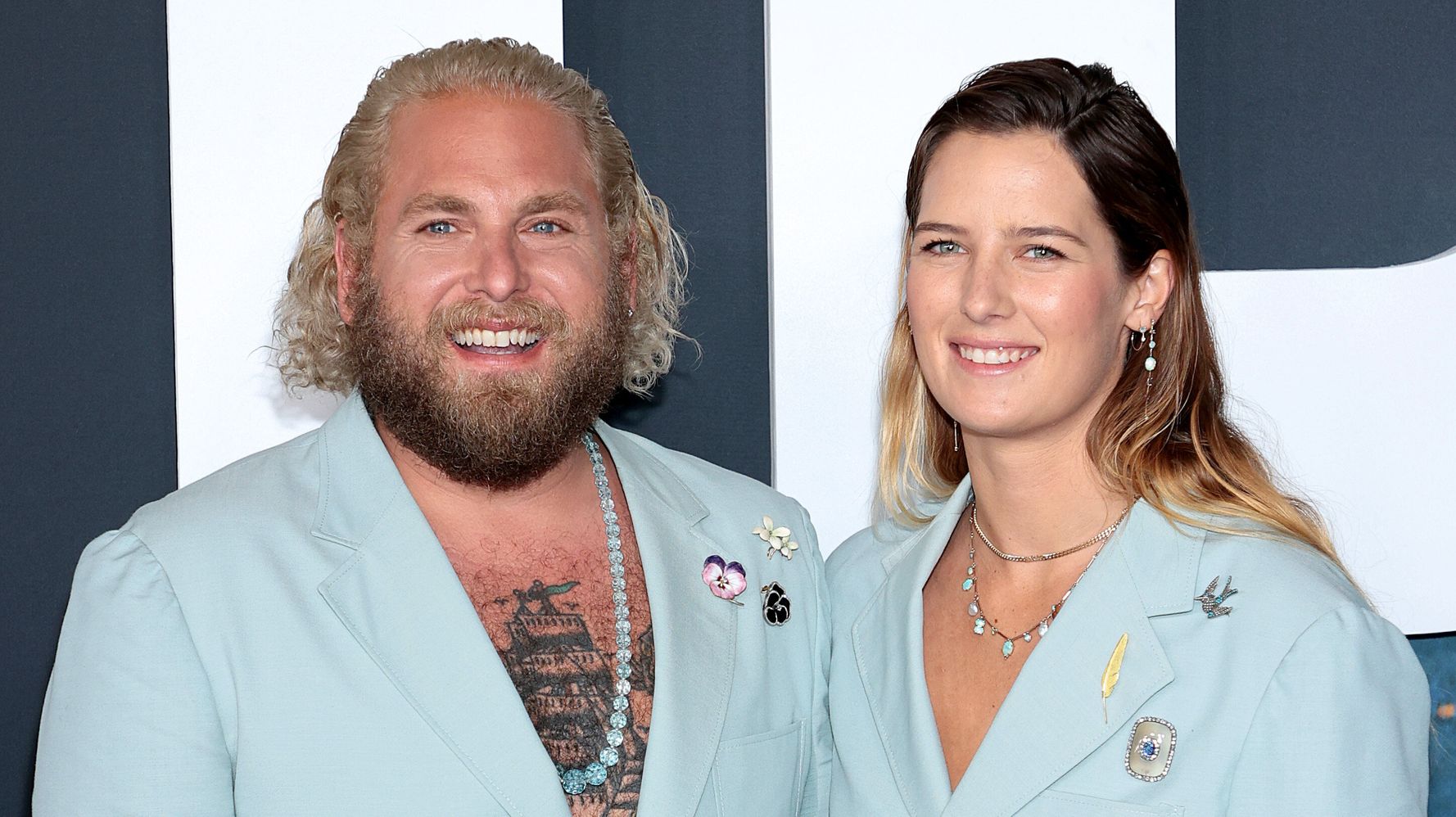 Jonah Hill And Girlfriend Sarah Brady Wear Identical Gucci Suits For Red Carpet Debut