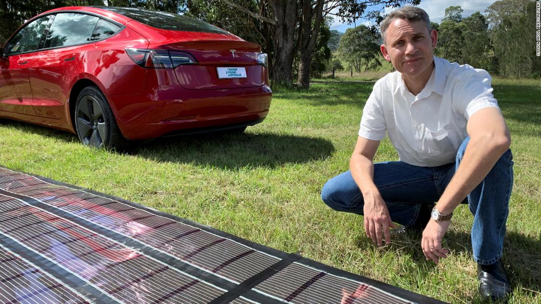 Australian scientists to fit Tesla with printed solar panels in 15,000km test ride