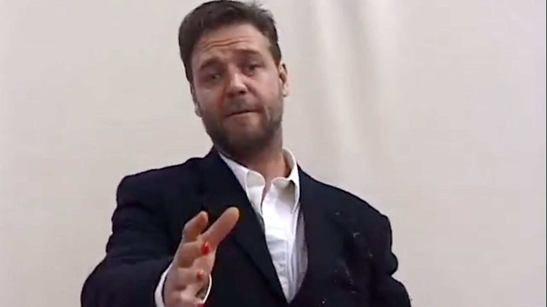 Russell Crowe Explains That Wild Bloody Birthday Video
