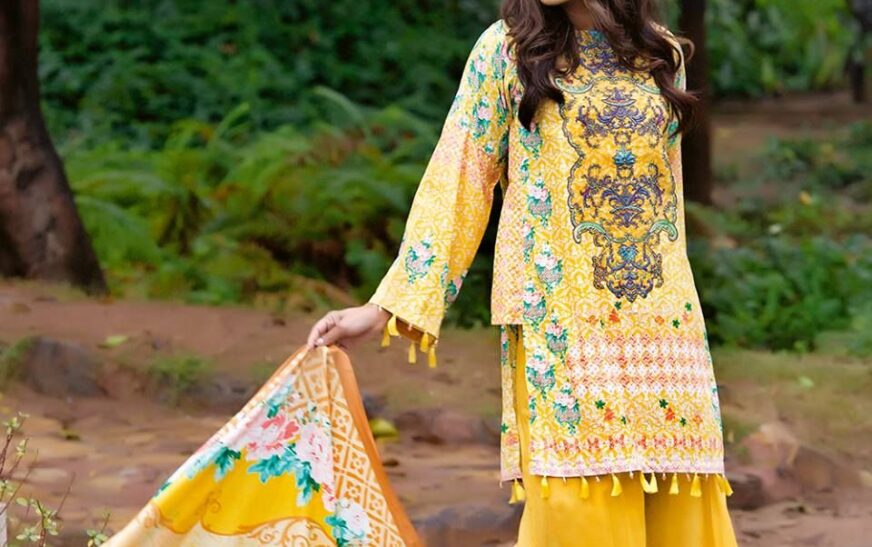 Lawn Dress Design with Laces Comfort and Elegance